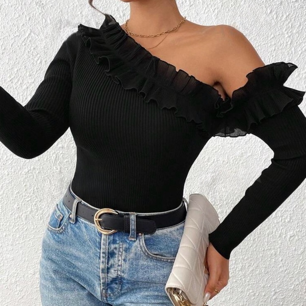 BNWT MILLY Woven Ruffle 3/4 Sleeve Top
